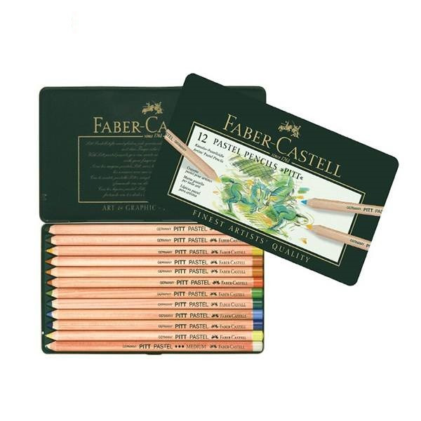 فابرکاستل-پیت پاستل مدادی جعبه فلزی 12 رنگ